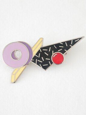 Vintage ACME Studio PROTON Brooch Pin Adrian Olabuenaga Memphis Designer Jewelry